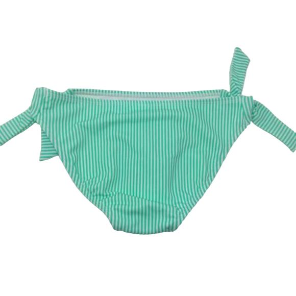 NEW Xhilaration Mint and White Striped Two Piece Bikini Set Ruffles Front Tie S - Picture 15 of 16